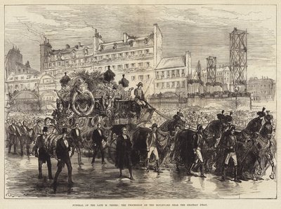 後期Mティエールの葬儀、シャトードー近くの大通りの行列 作： Sir John Charles Robinson